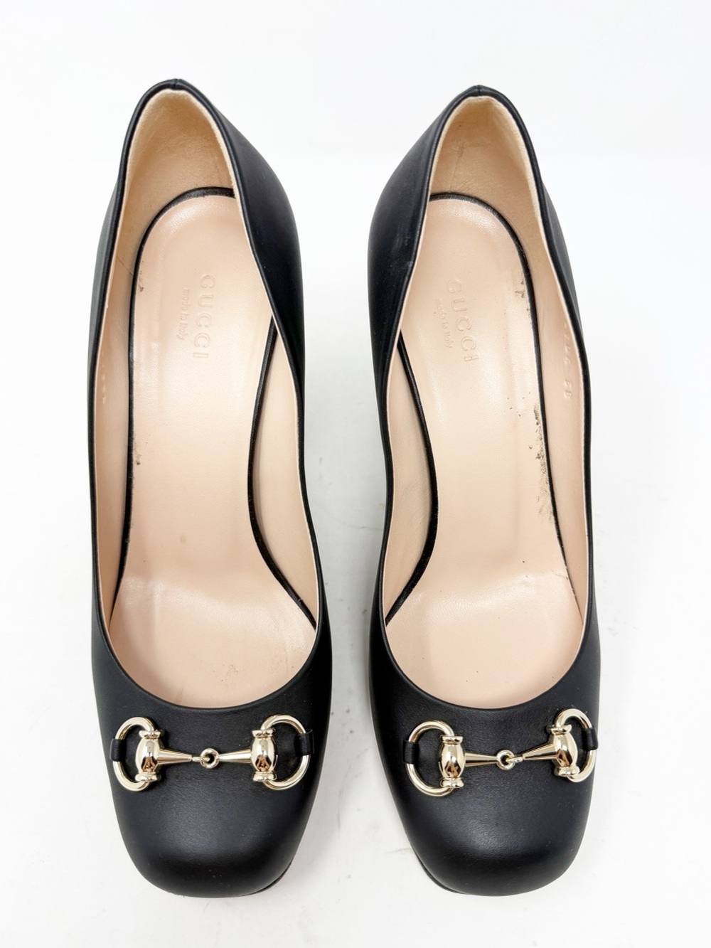 Gucci Horsebit Block Heel Black Leather Heels Womens Size EU 38 - Picture 2 of 11